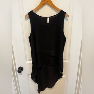 Xhilaration Black Layered Sleeveless Blouse